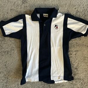 Disney Navy and White Striped Polo Shirt
